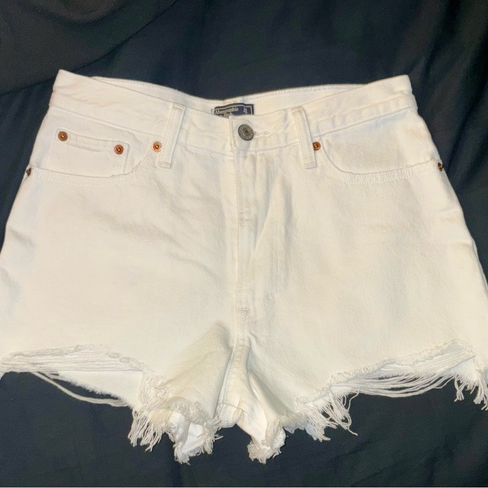 Abercrombie & Fitch White Annie High Rise Shorts